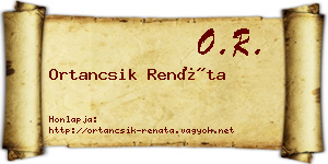 Ortancsik Renáta névjegykártya